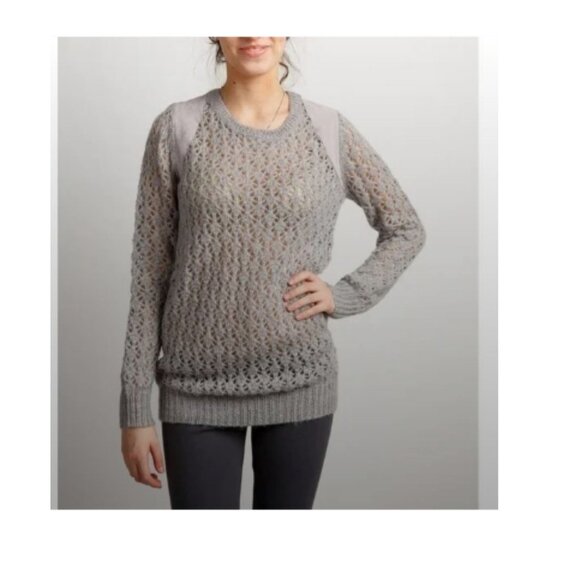 7 For All Mankind Wool Blend Open Knit Sweater Womens Gray XS - Picture 12 of 12
